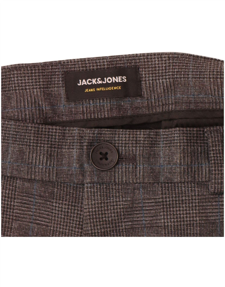 Jack & Jones Slim Chino-Hose für Herren, W32, L34, graues Hahnentritt-Polyester