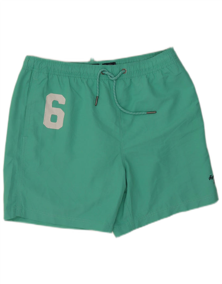 Superdry Herren Badeshorts mit Grafik XL, grünes Polyester
