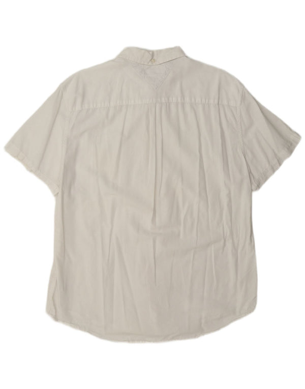 Tommy Hilfiger Herren Kurzarm-Hemd mit individueller Passform XL, weiße Baumwolle