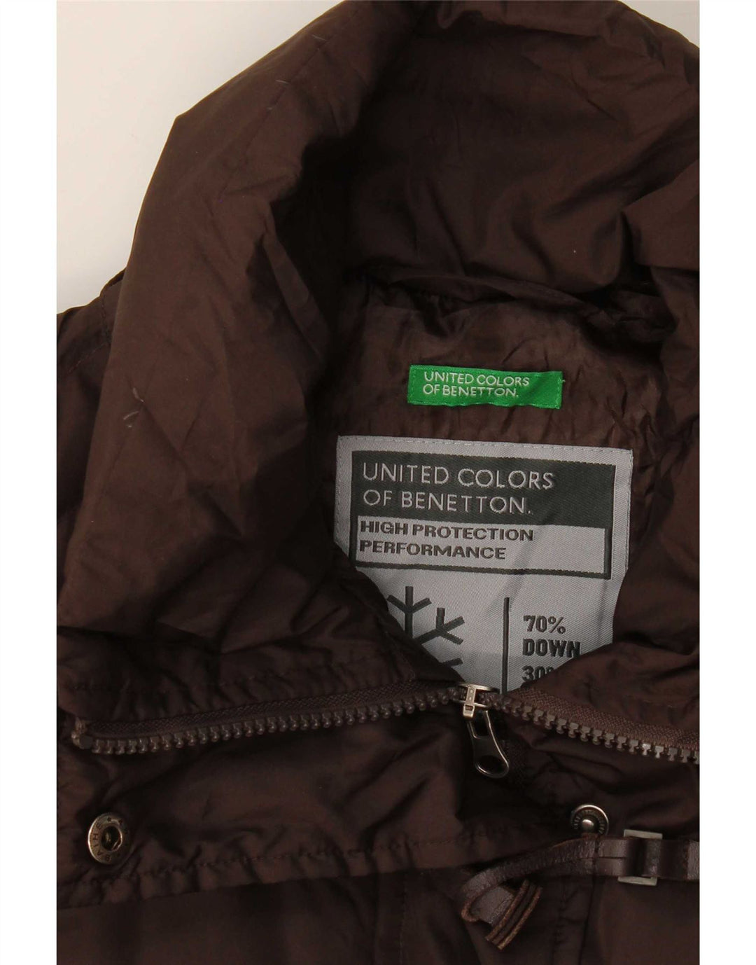 Benetton Damen Wattierter Mantel UK 14 Mittelbraun