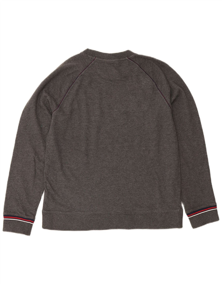 Fila Herren Grafik-Sweatshirt-Pullover aus mittelgrau gesprenkelter Baumwolle