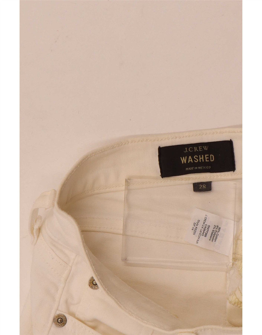 J. Crew Damen Jeansshorts W28 Mittelweiße Baumwolle