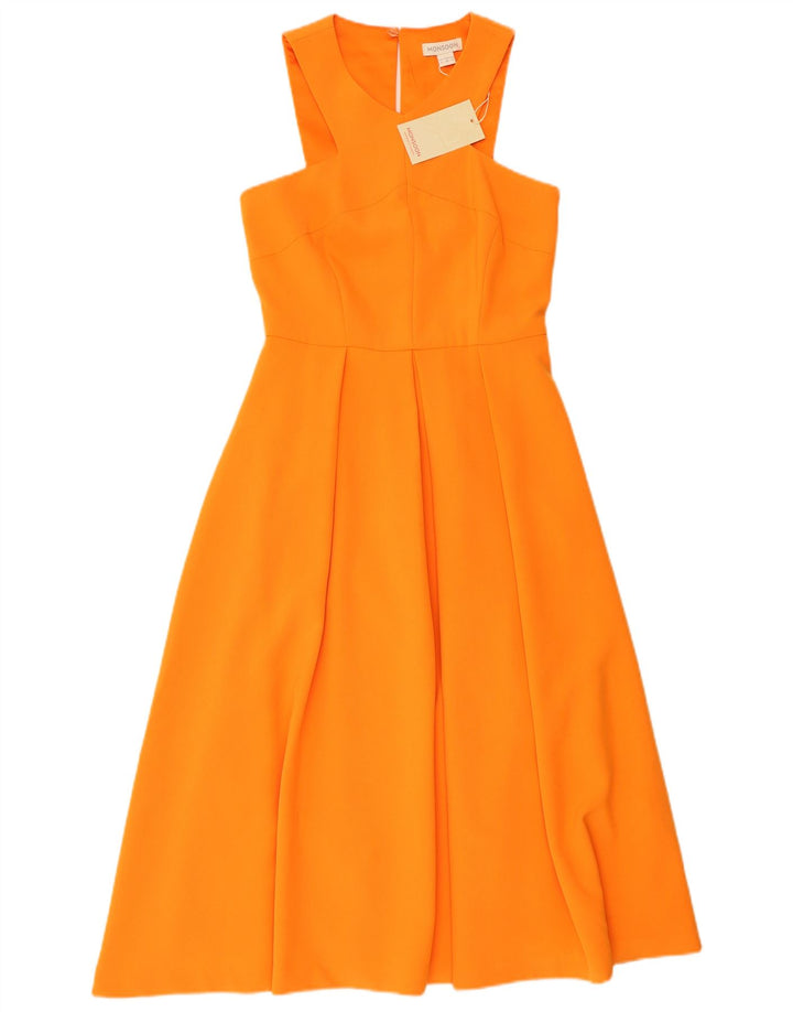 Monsoon Ärmelloses Damen-Maxikleid, Größe S, Orange, Polyester