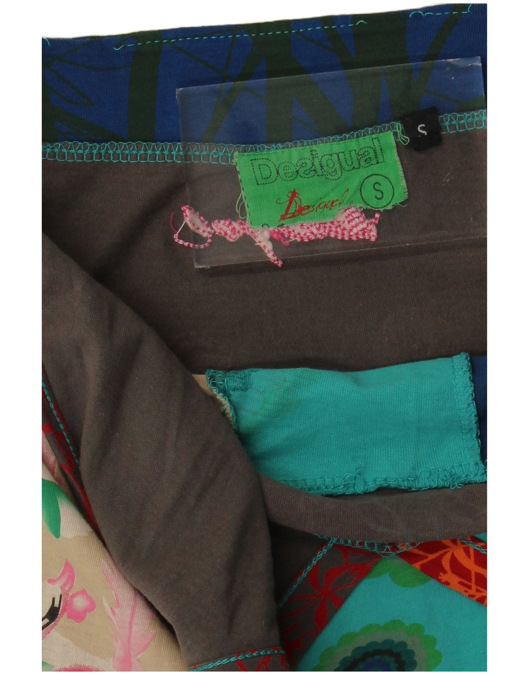 Desigual Damen-Kleid mit grafischem Neckholder, Gr. 8, klein, mehrfarbig, mit Blumenmuster