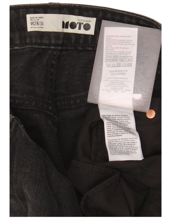 TOPSHOP Damen-Jeans mit weitem Bein, W28, L23, schwarzes Polyester