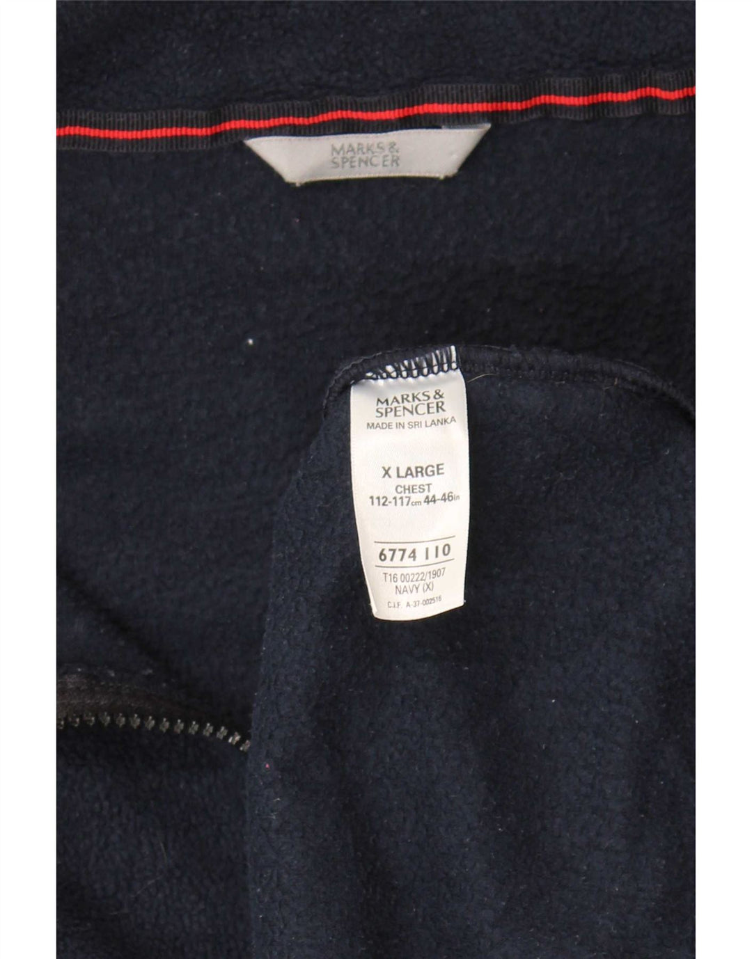 Marks & Spencer Herren Fleecejacke UK 42 XL Marineblau Polyester