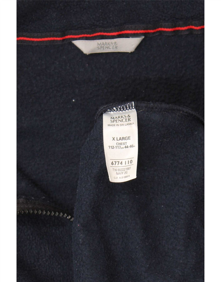 Marks & Spencer Herren Fleecejacke UK 42 XL Marineblau Polyester