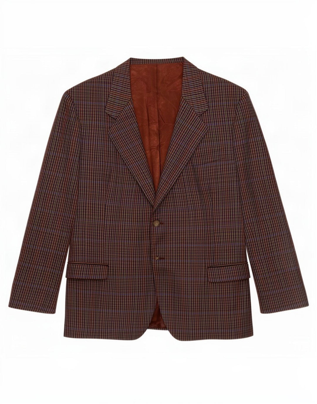 Vintage Herren-Blazer mit 2 Knöpfen, Gr. 40, groß, mehrfarbig, Hahnentrittmuster