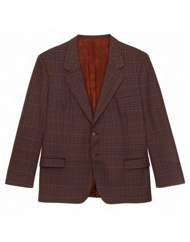 Vintage Herren-Blazer mit 2 Knöpfen, Gr. 40, groß, mehrfarbig, Hahnentrittmuster