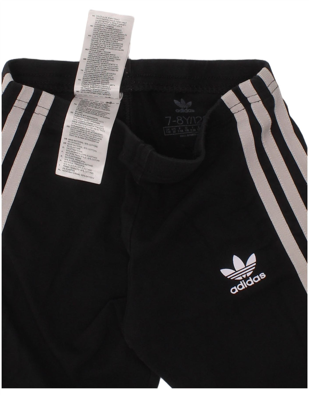 Adidas Mädchen Shorts 7-8 Jahre Schwarz Baumwolle Sport
