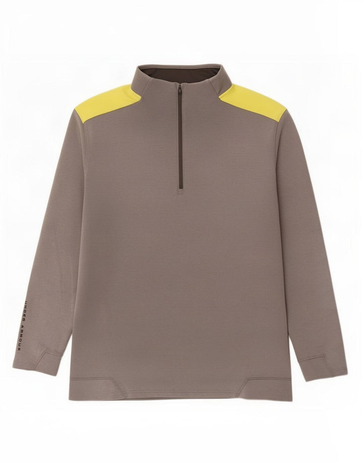 Under Armour Herren Cold Gear Pullover-Trainingsanzug-Oberteil 2XL, Grau, Farbblock