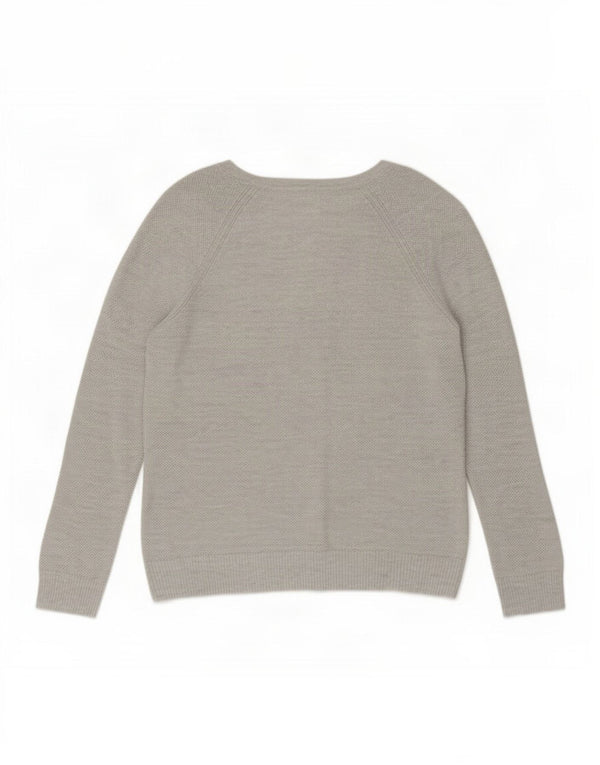Gap Damen-Pullover mit V-Ausschnitt, Gr. 18, XL, grau gefleckte Baumwolle