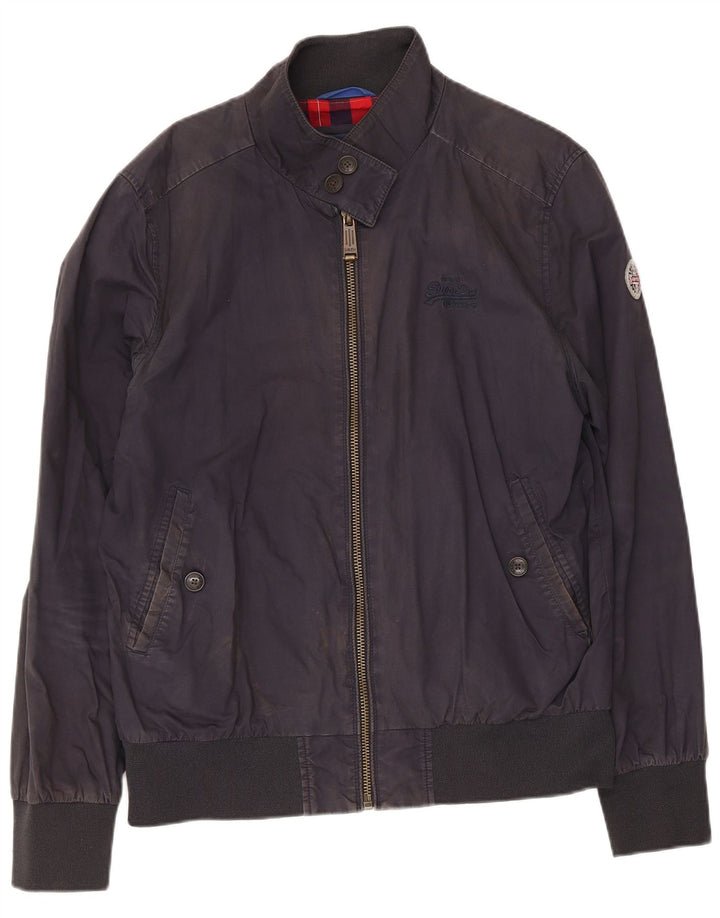 Superdry Herren Bomberjacke UK 42 XL Marineblau Baumwolle