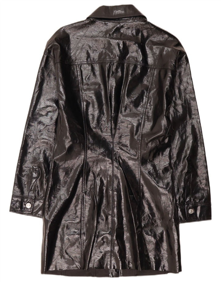 Zara Damen Mantel UK 16 Large Schwarz Polyester