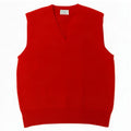 Benetton Herren-Weste, Tanktop, klein, rote Lammwolle