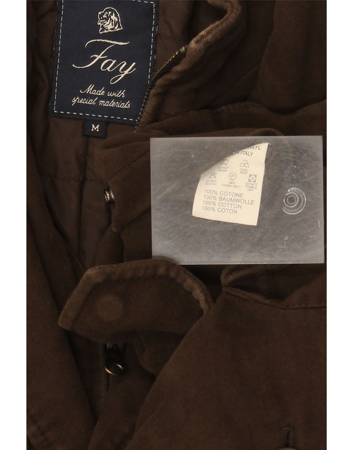 Fay Herren-Utility-Jacke, UK 38, mittelbraune Baumwolle