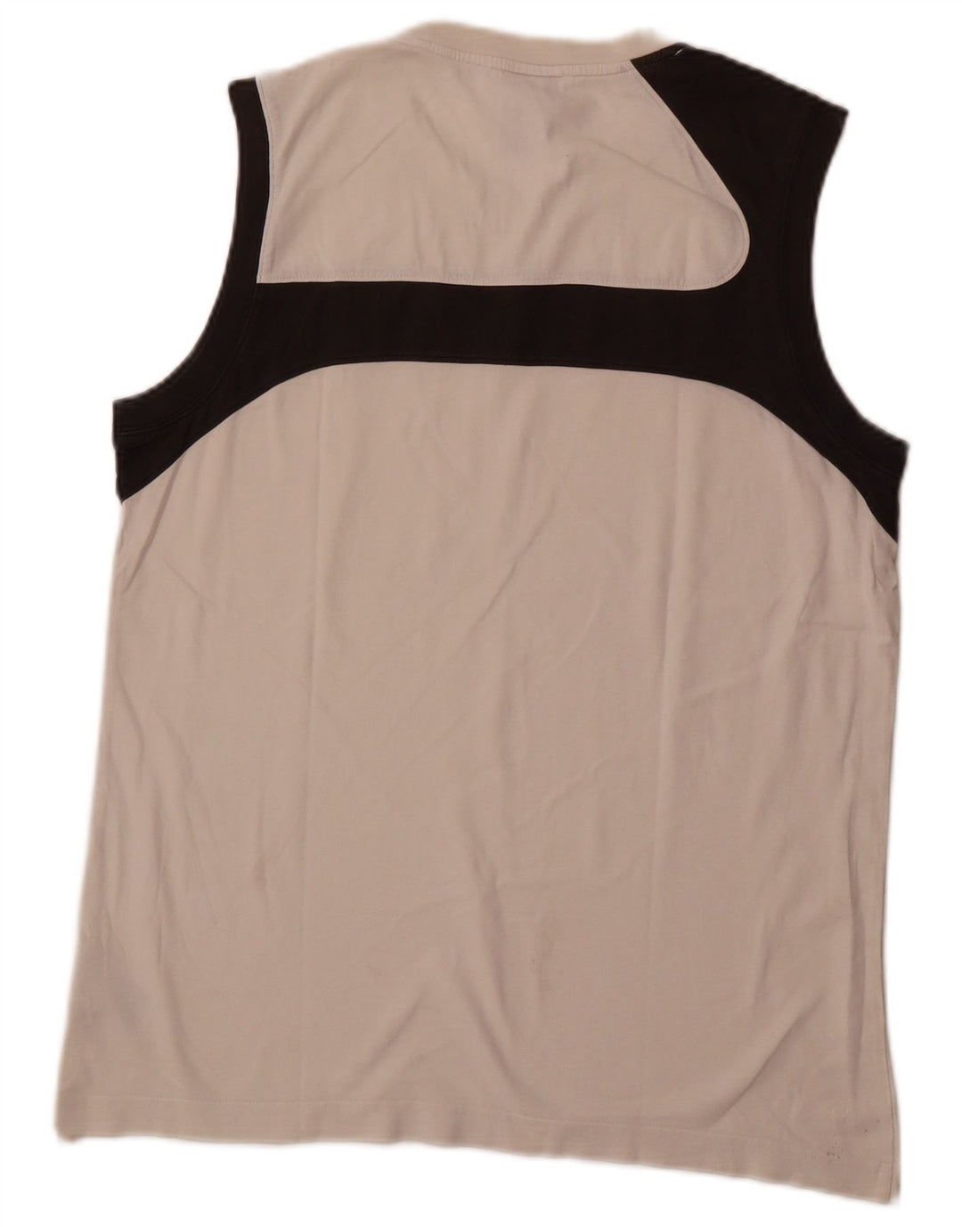 ADIDAS Herren-Trägershirt, groß, weiße Colourblock-Baumwolle