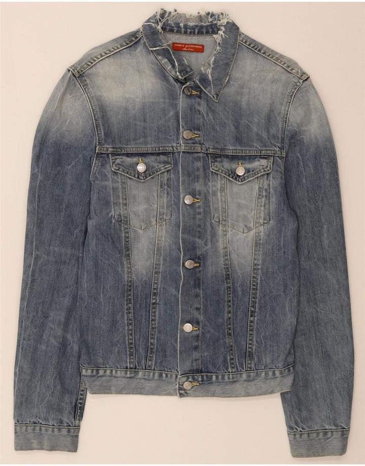 DANIELE ALESSANDRINI Boys Distressed Denim Jacket 15-16 Years Blue Cotton Vintage Daniele Alessandrini and Second-Hand Daniele Alessandrini from Messina Hembry 