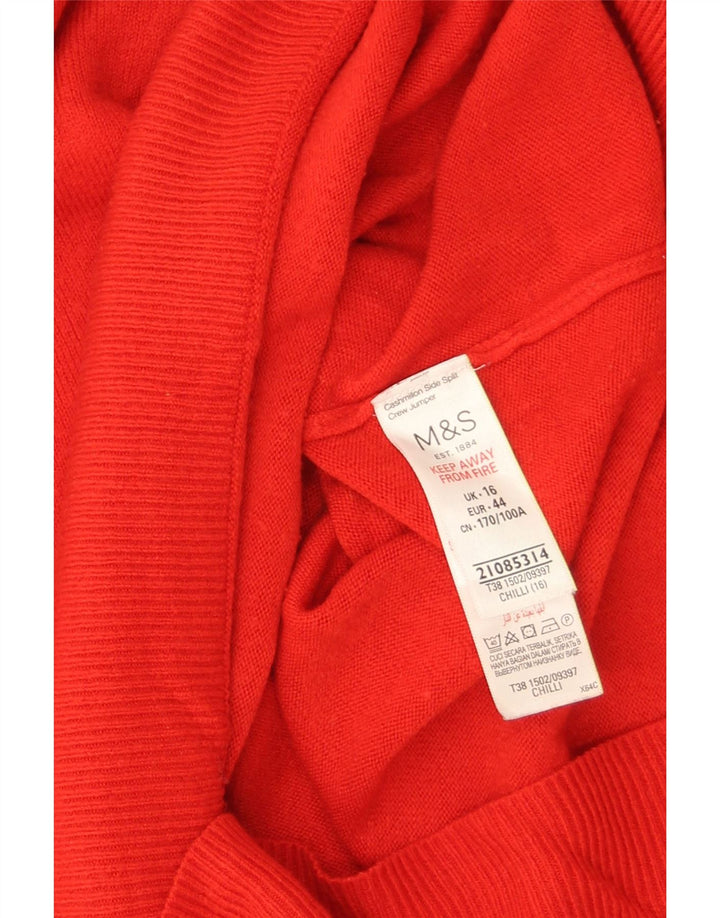 Marks & Spencer Damen-Pullover, übergroß, U-Boot-Ausschnitt, Gr. 40, Größe L, Rot