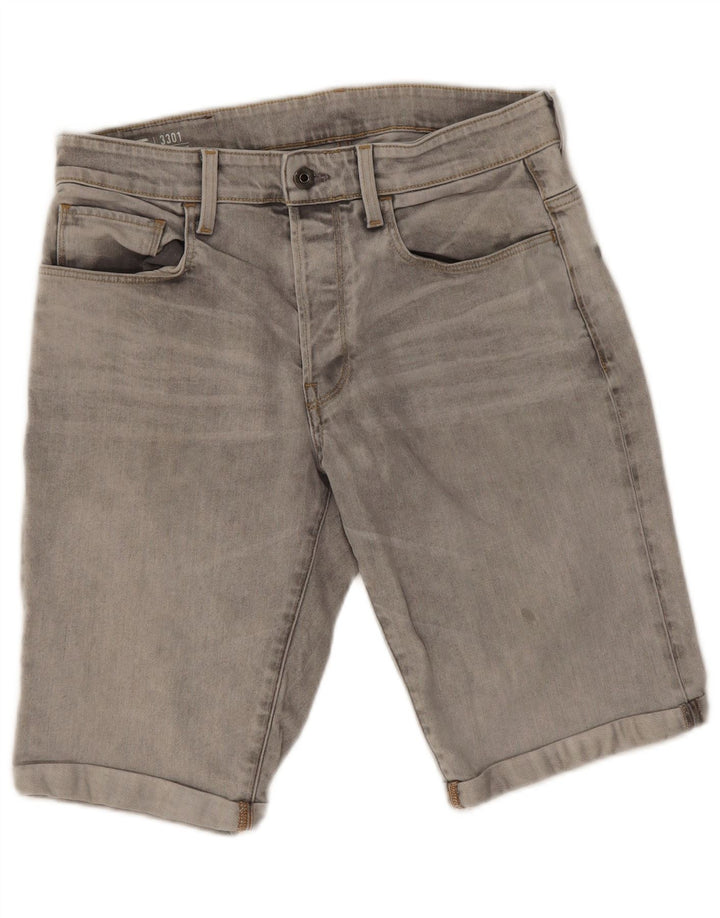 G-Star Herren 3301 Jeansshorts W32 Mittelgrau