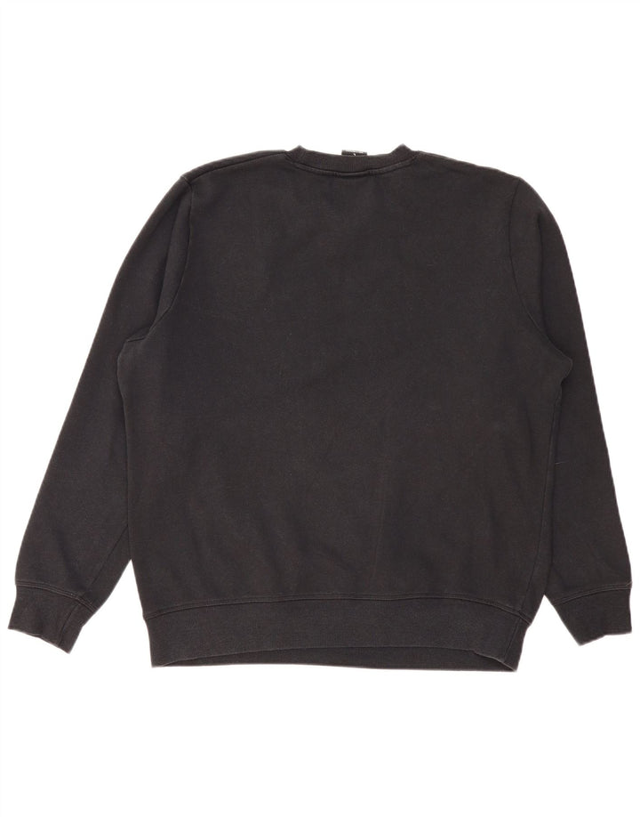 NEW BALANCE Damen Grafik-Sweatshirt-Pullover UK 16 Große schwarze Baumwolle