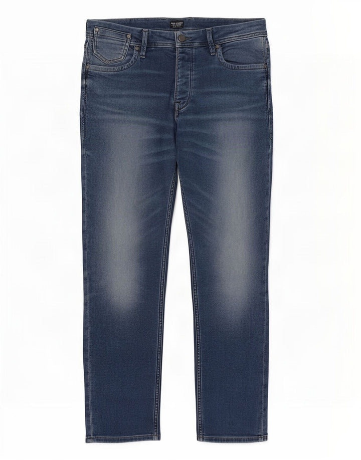 Jack & Jones Herren Tim Slim Jeans W32 L30 Blaue Baumwolle