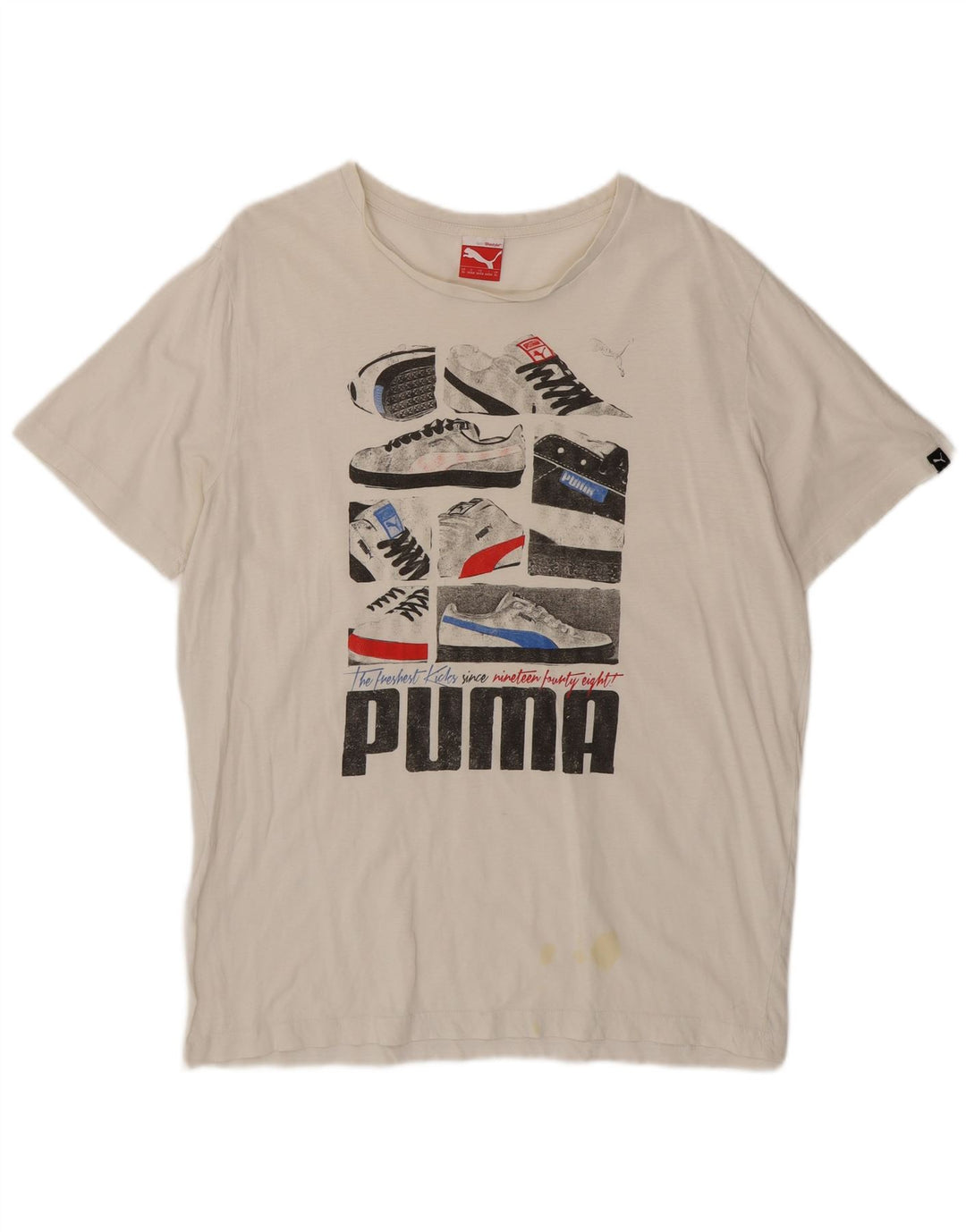 Puma Herren Grafik T-Shirt Top XL Weiß