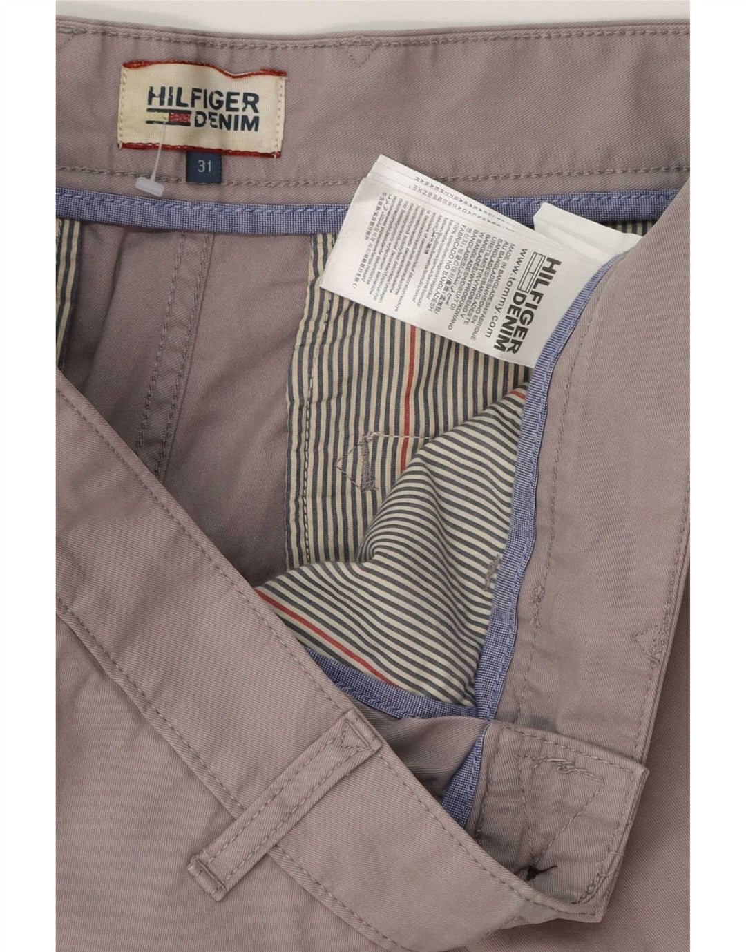 Tommy Hilfiger Herren Chinoshorts W31 mittelgraue Baumwolle