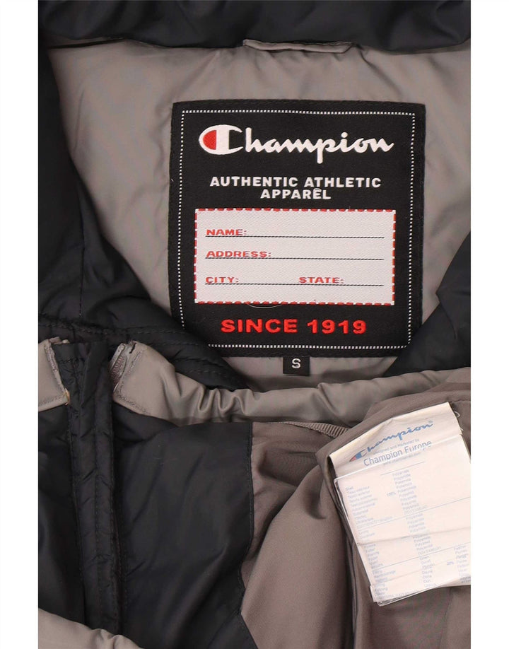 Champion Herren-Übergröße, wattierte Jacke, UK 10, Größe S, Grau, Farbblock