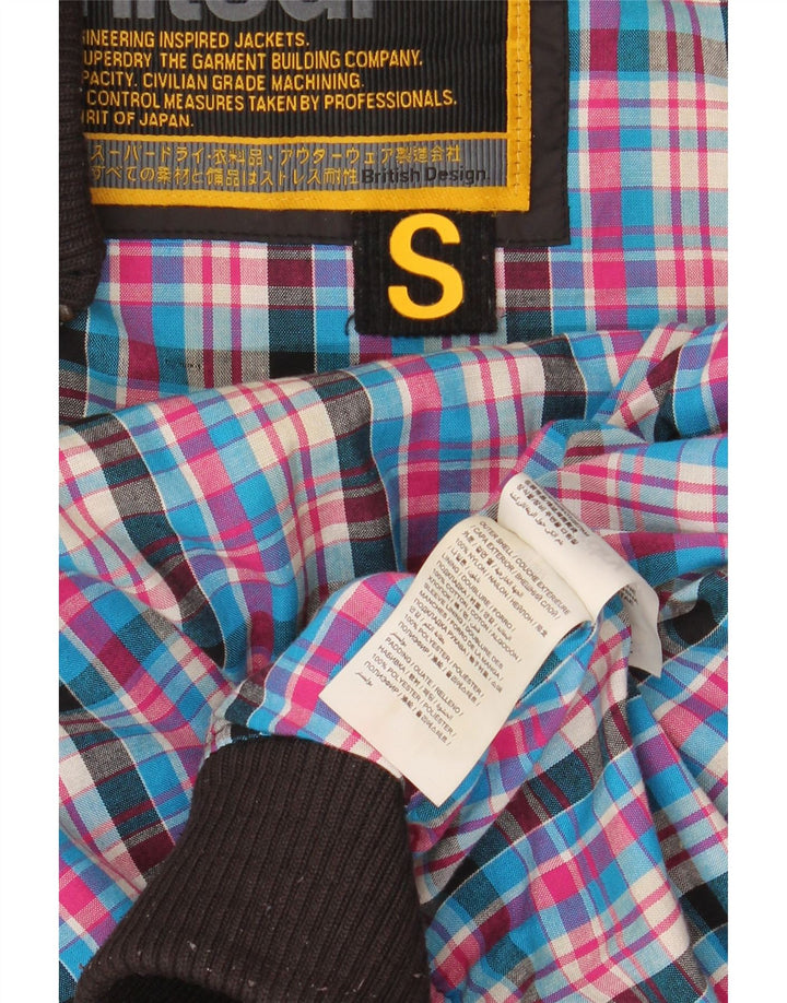 Superdry Damen Quilted Utility Jacke UK 10 Small Schwarzes Nylon