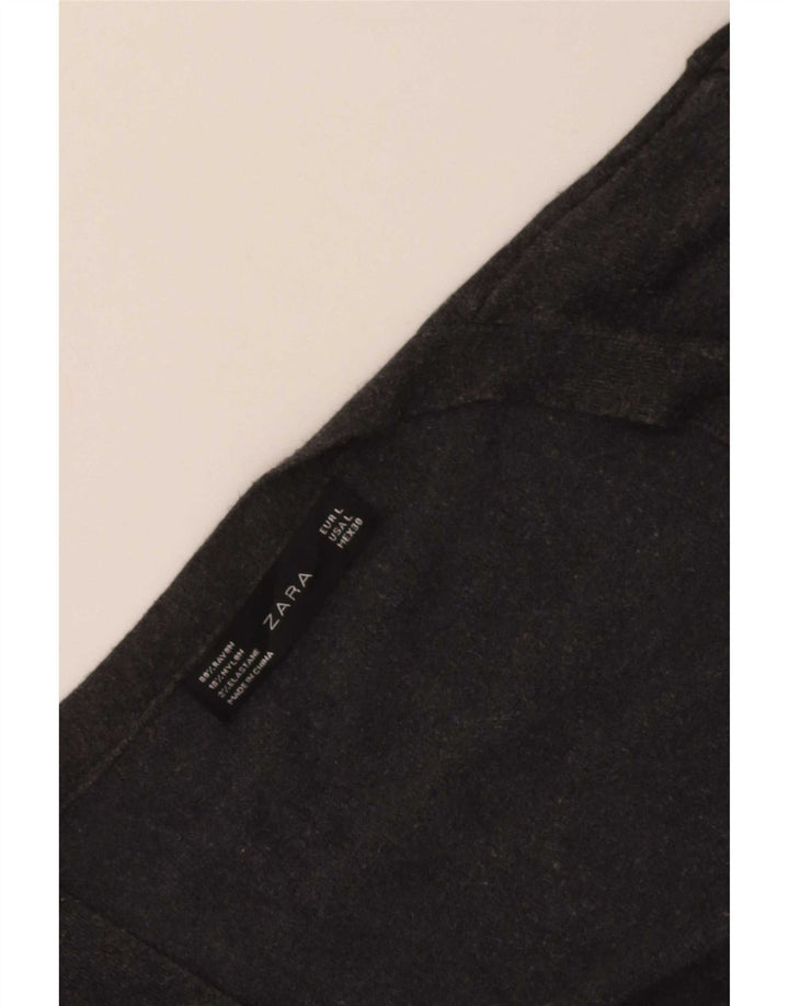 Zara Damen-Cardigan-Pullover UK 14 Large Grau Rayon