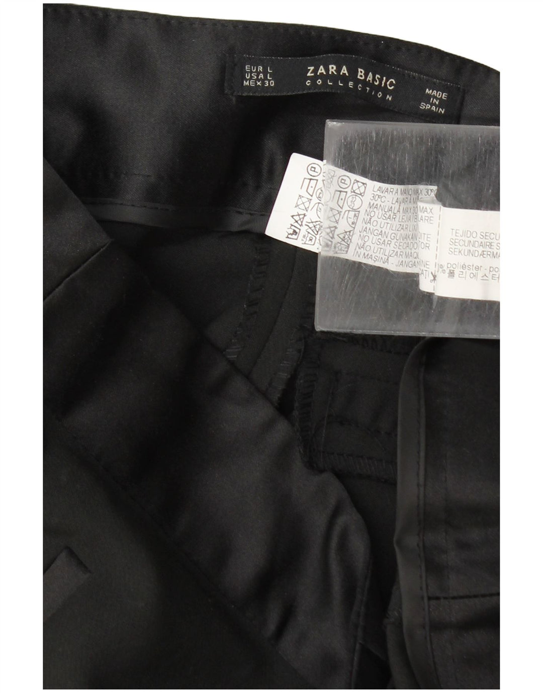 Schmale Freizeithose für Damen von Zara, Größe L, W30, L29, Schwarz, Polyester