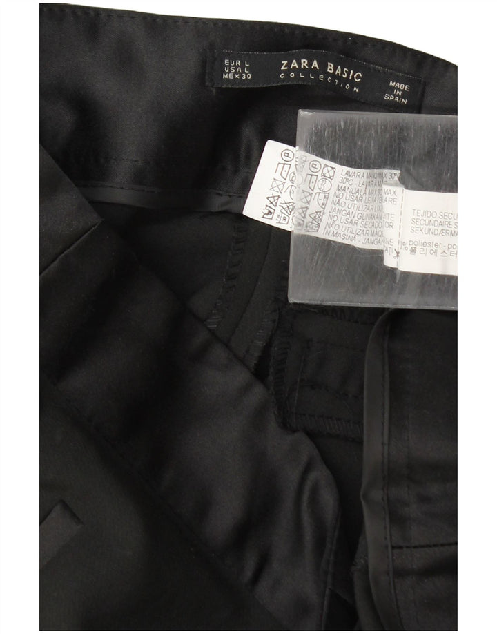 Schmale Freizeithose für Damen von Zara, Größe L, W30, L29, Schwarz, Polyester