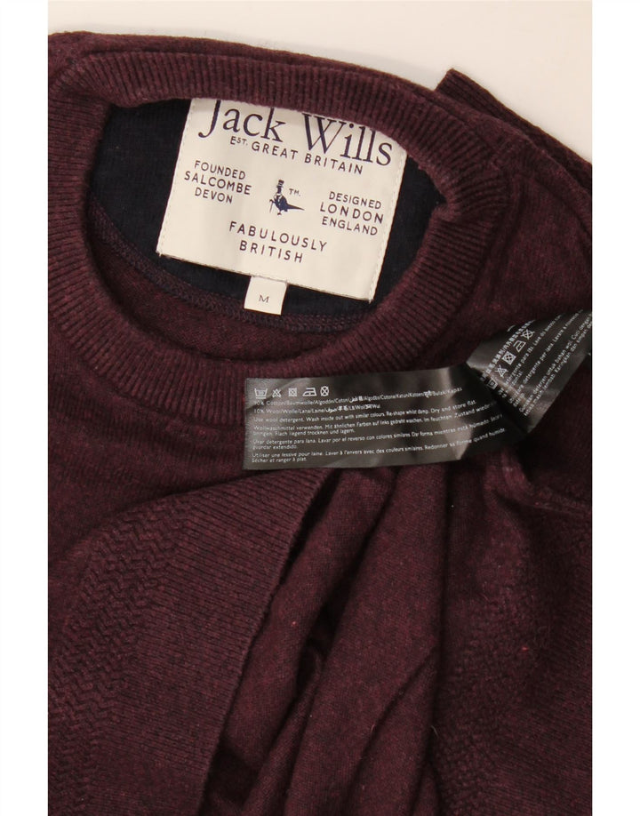 Jack Wills Herren-Pullover mit Rundhalsausschnitt, mittlerer burgunderroter Baumwolle