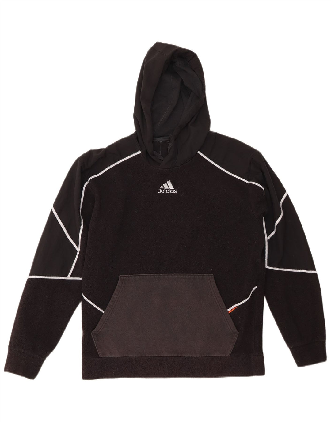 ADIDAS Herren-Fleecepullover mit Kapuze, klein, schwarzes Polyester