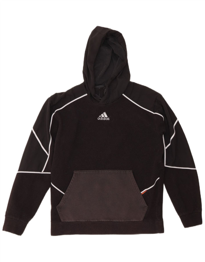 ADIDAS Herren-Fleecepullover mit Kapuze, klein, schwarzes Polyester