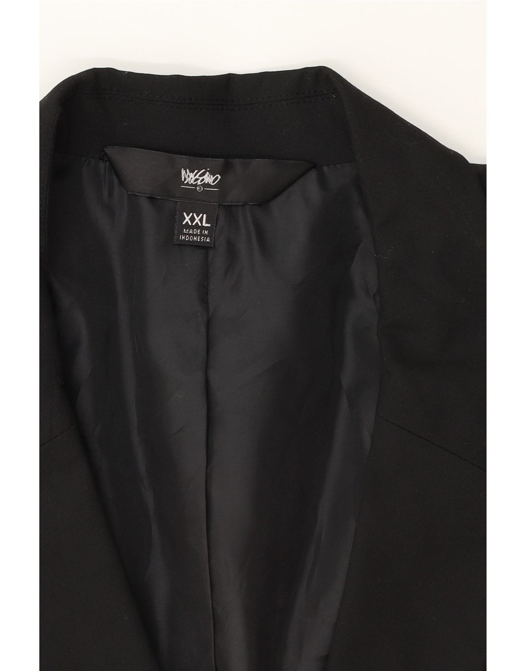 MOSSIMO Womens 1 Button Blazer Jacket UK 20 2XL Black Polyester Vintage Mossimo and Second-Hand Mossimo from Messina Hembry 