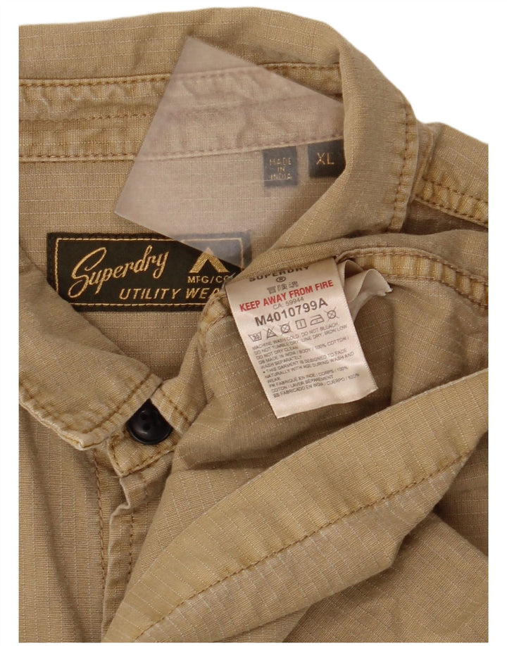 Superdry Herrenhemd XL Beige Baumwolle