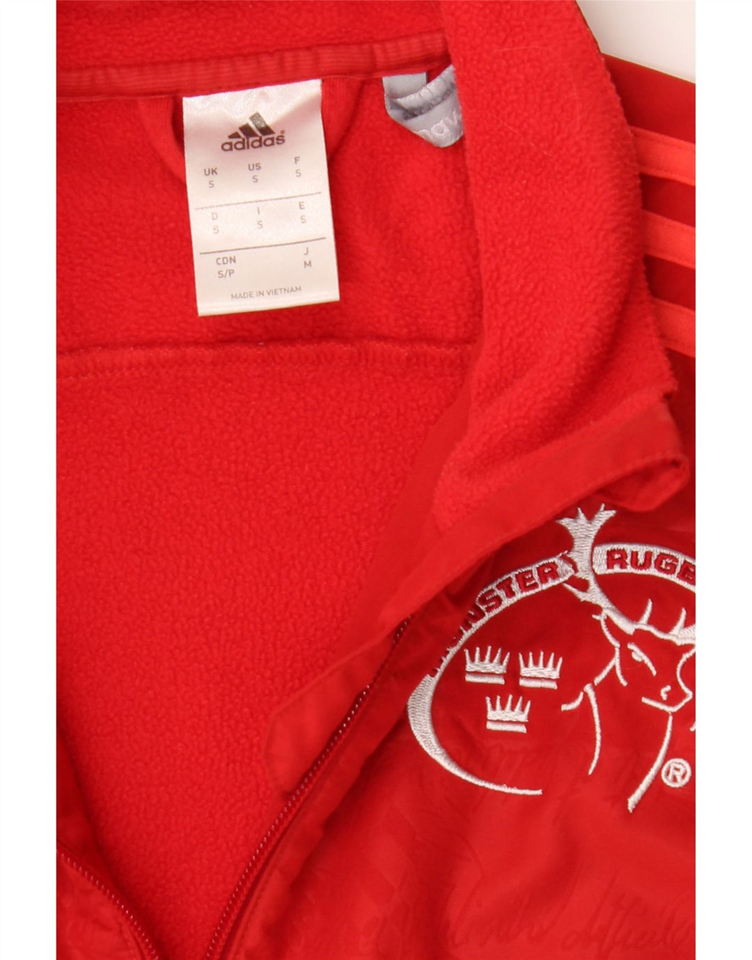ADIDAS Mens Munster Rugby Tracksuit Top Jacket Small Red Polyester Vintage Adidas and Second-Hand Adidas from Messina Hembry 