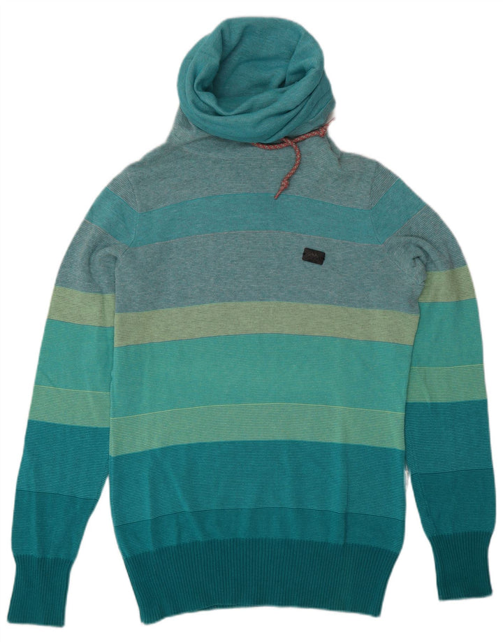 Kappa Herren-Pullover mit Rollkragen, mittelblau, gestreift, Baumwolle