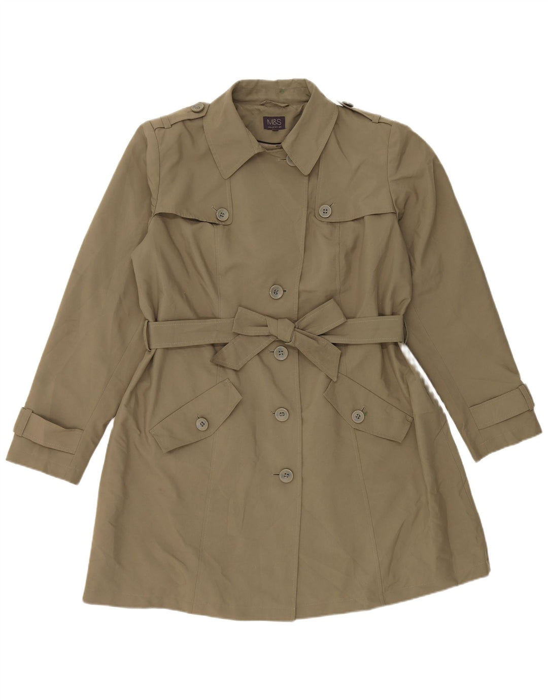 Marks & Spencer Damen Trenchcoat UK 20 2XL Khaki Polyester