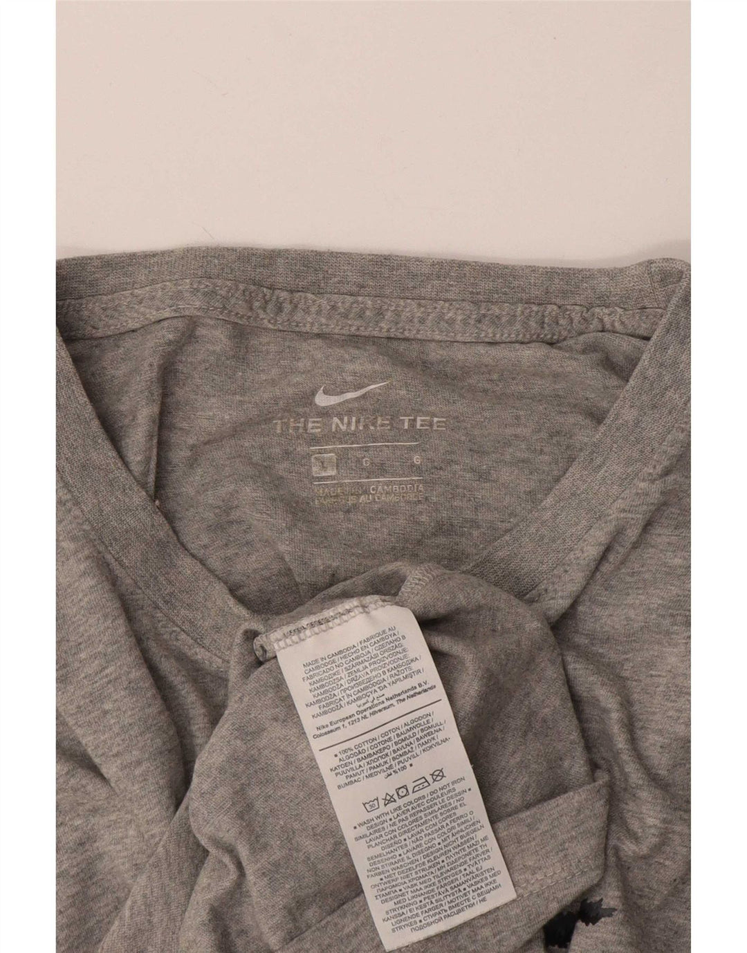 Nike Herren-T-Shirt mit Grafik, Größe L, aus grauer Baumwolle