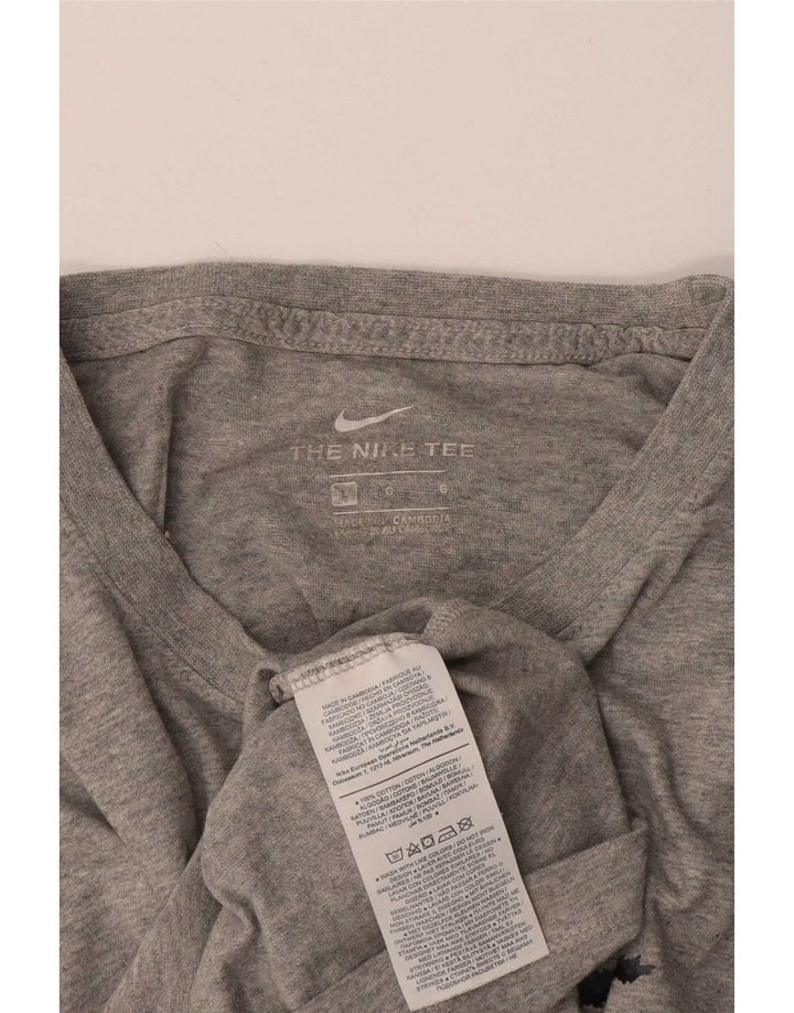 Nike Herren-T-Shirt mit Grafik, Größe L, aus grauer Baumwolle