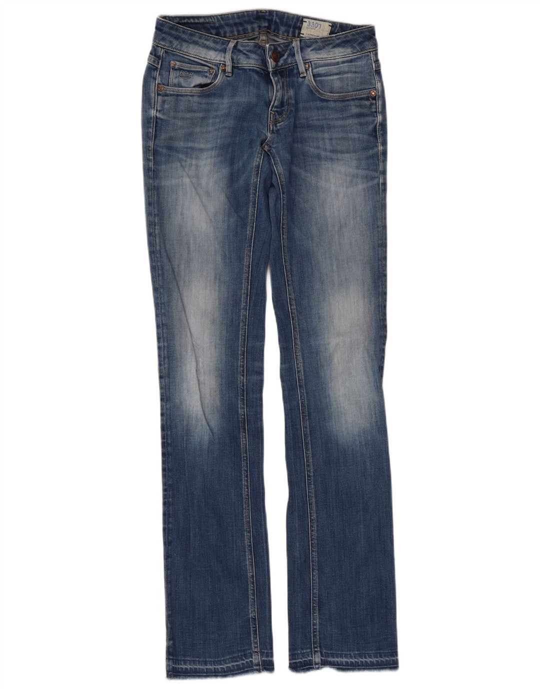 G-Star Damen 3301 Slim Bootcut Jeans W28 L33 Blau
