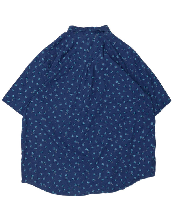 IZOD Mens Short Sleeve Shirt 3XL Blue Floral Cotton
