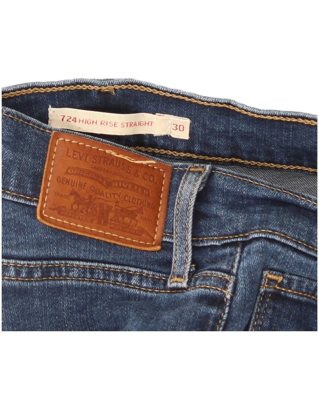 Levi's Damen 724 High Rise Straight Jeans W30 L30 Blau