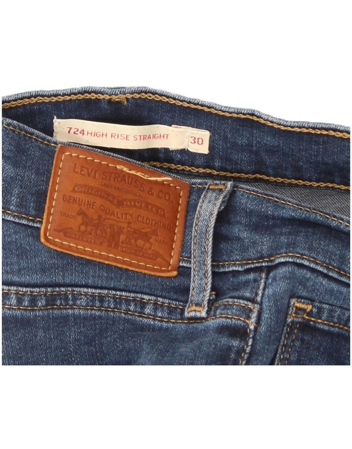 Levi's Damen 724 High Rise Straight Jeans W30 L30 Blau