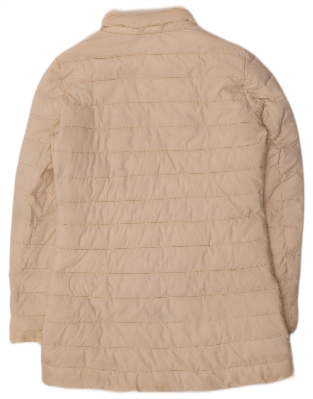 Zara Damen Wattierter Mantel UK 10 Small Off White Polyester
