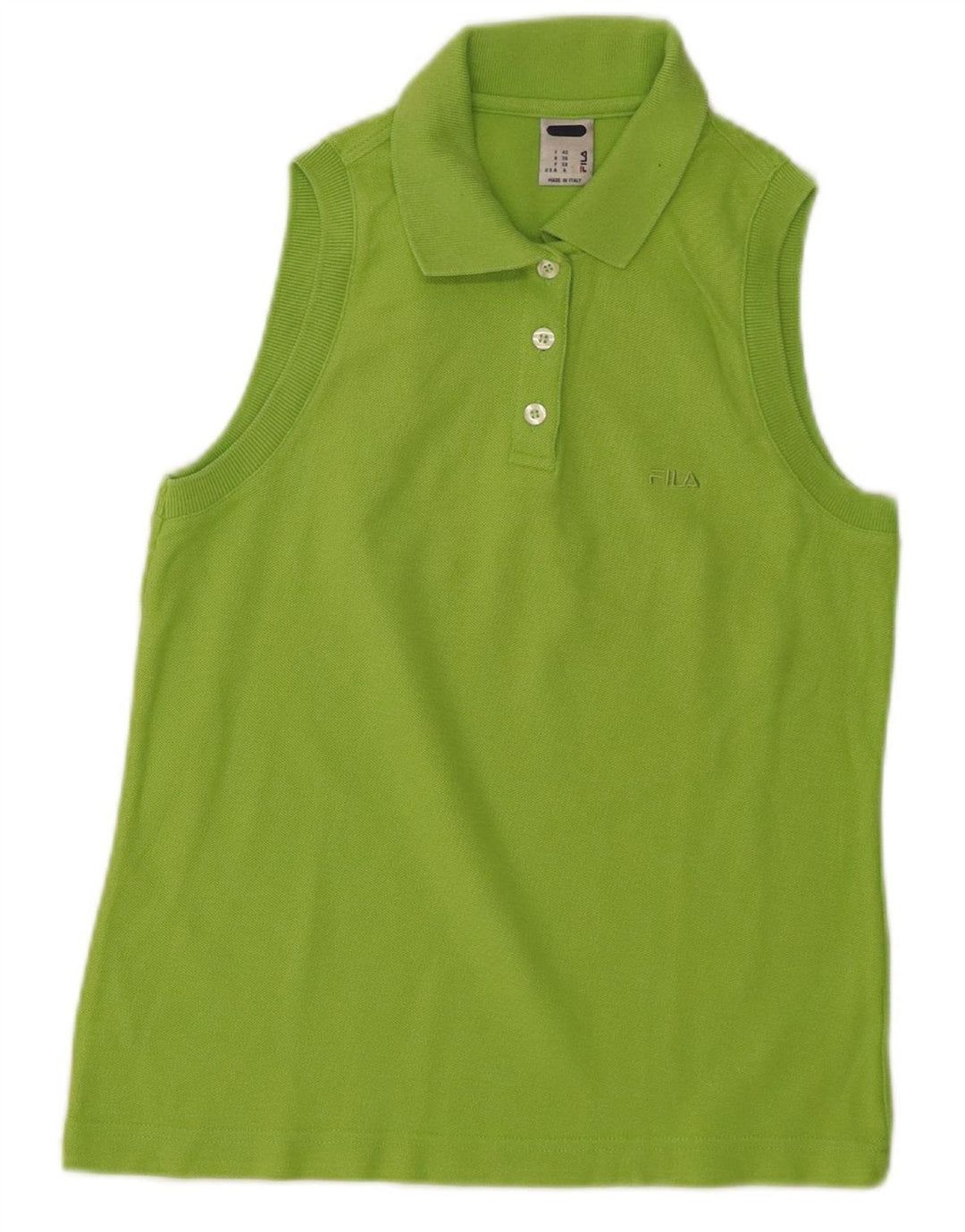 FILA Womens Sleeveless Polo Shirt IT 42 Medium Green