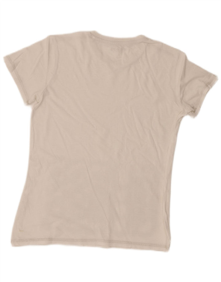 Guess Damen Grafik-T-Shirt-Oberteil UK 14 Medium Weiß